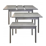 Стол обеденный Денвер Бетон Пайн Темный/черный муар