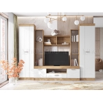 Гостиная Атлантида-6 Белый Глянец/Крафт Золотой