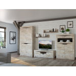 Гостиная Ривьера (шкаф 2-х. комби.) Дуб Юкон/Бетон Темный