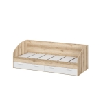 Геометрия Кровать с ящиками (ЦРК.ГМТ.01) Дуб Делано Светлый/Белый