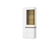 УЛЬТРА Шкаф-витрина ПРАВЫЙ Белый/Белый глянец