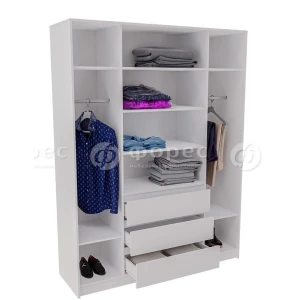 НОРД Шкаф 4-х ств. (1600) 3 ящика Белый