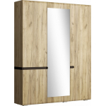 УЛЬТРА  Шкаф 3-х ств. с зеркалом Серый Крафт/Дуб Приморский