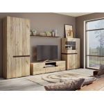 Гостиная Ультра с 2-х ств. шкафом Дуб Крафт серый/Дуб приморский