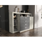 Комод Ангара Крафт Белый/Графит