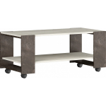 Стол журнальный Прага Дуб Крафт Белый/Ателье Темное