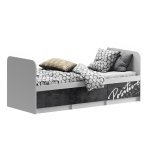 Кровать Вега Позитив с ящиками Белый/Бетон Темный