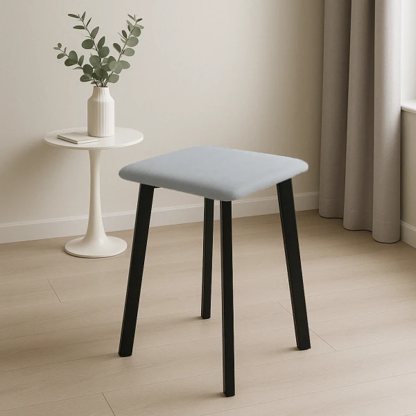 Табурет Френк велюр Серый/Черный