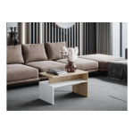 Стол журнальный Турин Крафт Золотой/Белый