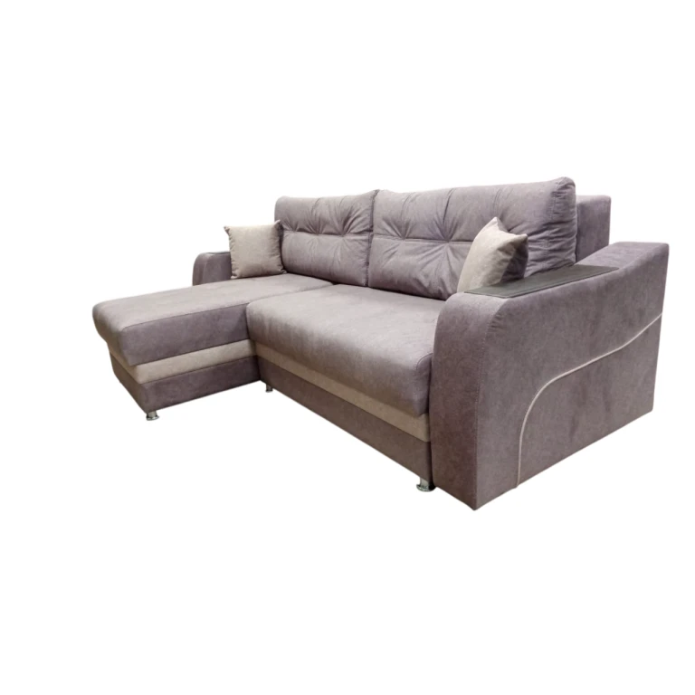 Угловой диван Бостон (Айсберг какао/ясень шимо темный)