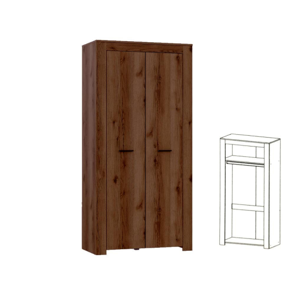 КВАДРО Шкаф 2-х ств. (КВД-18) Дуб Делано темный