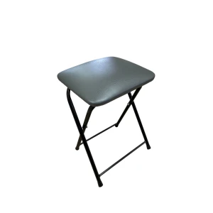 Табурет Складной к/з Серый/Черный