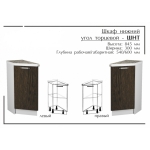 Велес Стол ШНТ-300 ПРАВЫЙ Белый/Сандал Белый (столешница-Дуб Кера)