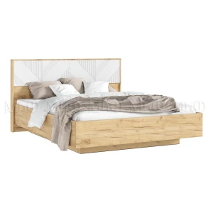 Кровать Ирис 160*200 ОРТОПЕД Браш Вайт/Крафт Золотой