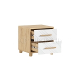 Тумба прикроватная Ирис Браш Вайт/Крафт Золотой