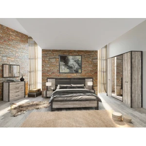 КЛЕО Шкаф угловой Дуб Юкон/Ателье Темное