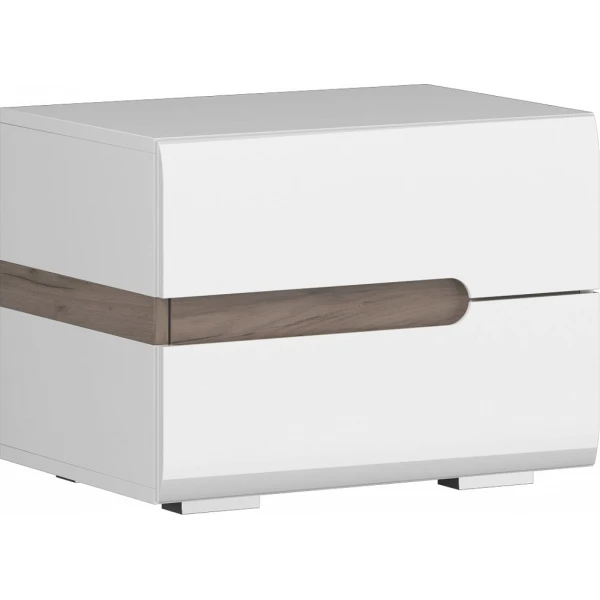 Тумба прикроватная №1 Ультра Белый/Белый глянец