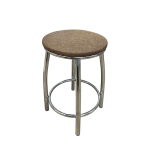 Табурет Премиум рогожка коричн.- Хром