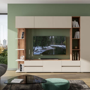 Гостиная Веста Дуб Делано Темный/Сатин