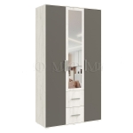 ФИЕСТА NEW Шкаф 3-х ств. (1200) с зеркалом Крафт Белый/Графит