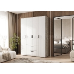 СИЛЬВИЯ Шкаф 4-х ств. (1600) Браш Вайт/Дуб Юкон