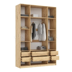 МАРВЭЛ Шкаф 4-х ств. (1600) Браш Вайт/Крафт Золотой