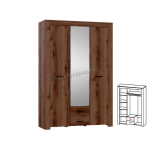 КВАДРО Шкаф 3-х ств. (КВД-16) Дуб Делано темный