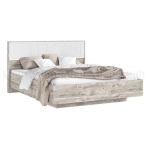 Кровать Сильвия 160*200 ОРТОПЕД Браш Вайт/Дуб Юкон