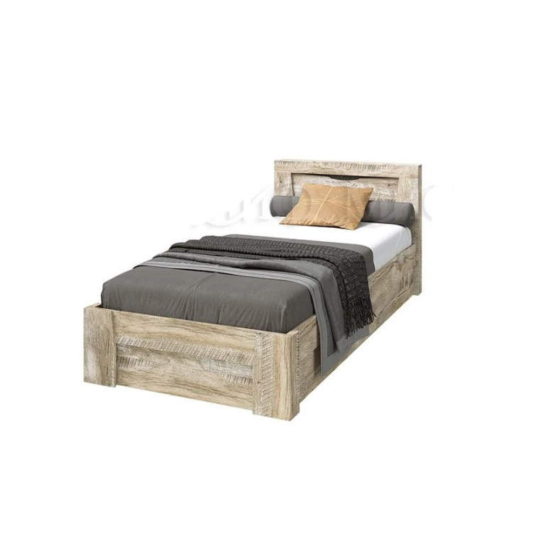 Кровать Ривьера с НАСТИЛОМ 90*200 Дуб Юкон/Бетон Темный