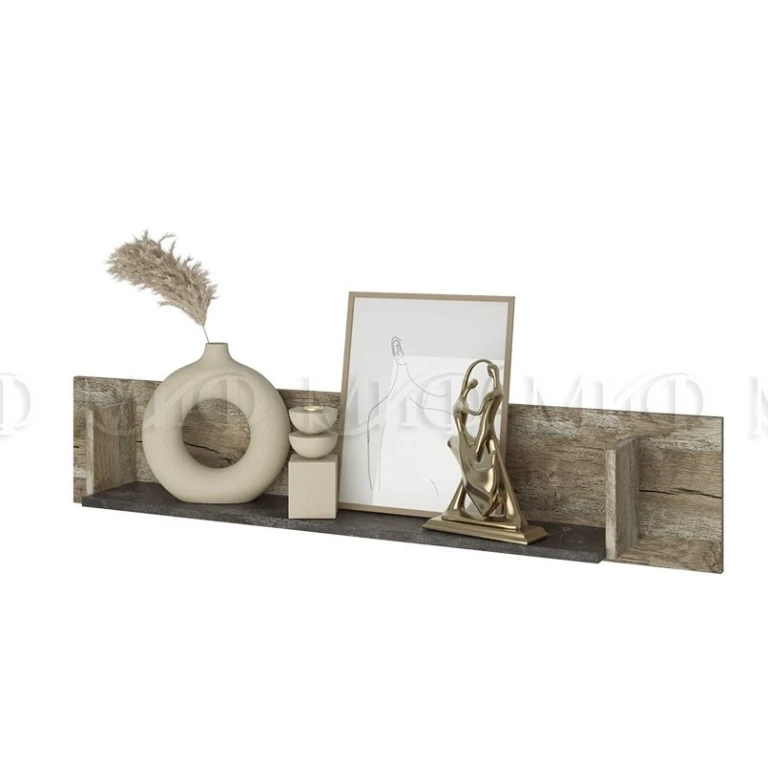 АМЕЛИ Полка навесная Дуб Юкон/Бетон Темный