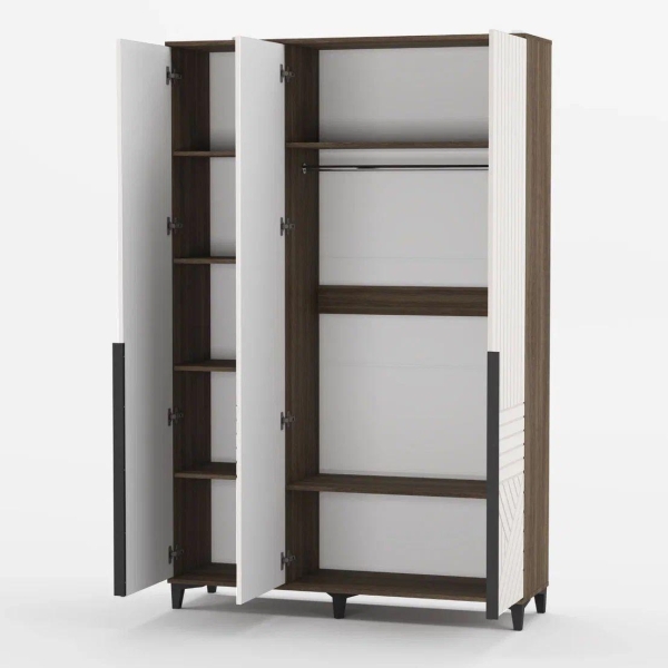 ПАЛАУ Шкаф 3-х ств. Табак/Белый Софт