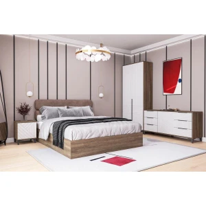 Кровать Палау с мягким изголовьем 1600*200 Табак/Какао