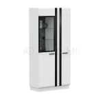 МАГНОЛИЯ Шкаф-стекло высокий  Белый Глянец