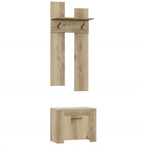 КВАДРО Вешалка с тумбой КВД-42 Дуб Делано Светлый
