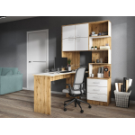 Стол компьютерный №1 ЛЕВЫЙ Дуб Вотан/Белый