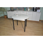 Стол обеденный Ники Бетон Белый/черный муар