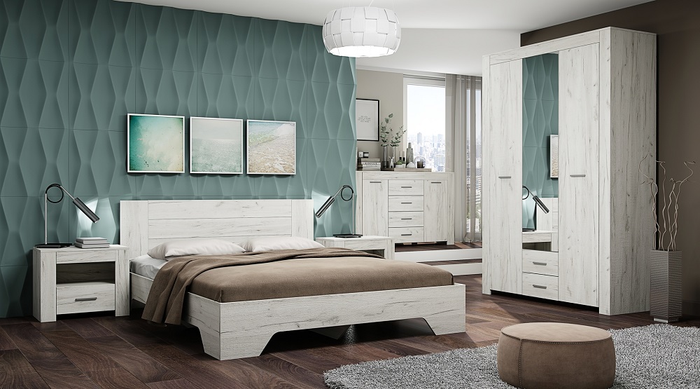 Кровать Квадро 160*200 (КВД-01) Крафт Белый