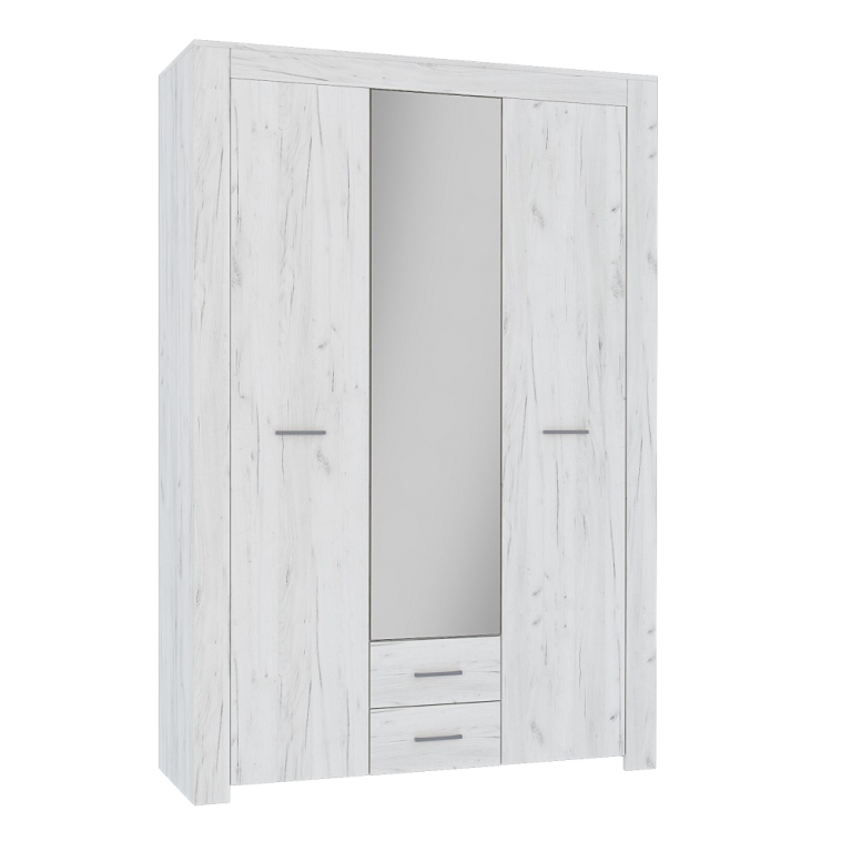 КВАДРО Шкаф 3-х ств. (КВД-01) Крафт Белый