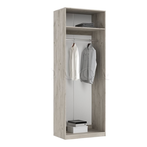 ЛАРГО Шкаф 2-х ств. со штангой Кашемир/Крафт Серый