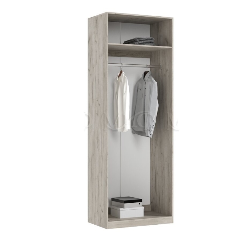 ЛАРГО Шкаф 2-х ств. со штангой Кашемир/Крафт Серый