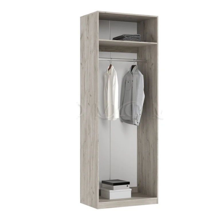 ЛАРГО Шкаф 2-х ств. со штангой Кашемир/Крафт Серый