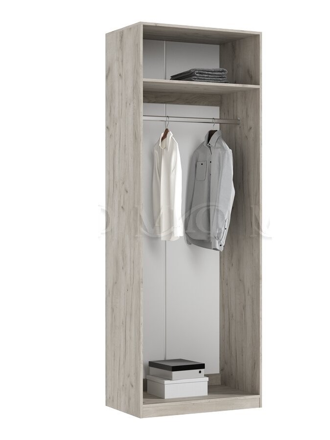 ЛАРГО Шкаф 2-х ств. со штангой Кашемир/Крафт Серый