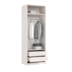 ЛАРГО Шкаф 2-х ств. 1 полка + 2 ящика Кашемир/Крафт Серый