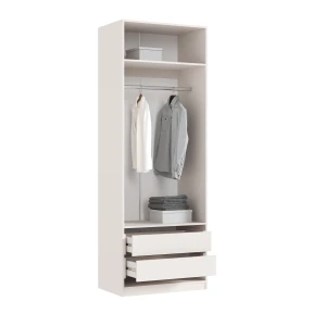 ЛАРГО Шкаф 2-х ств. 1 полка + 2 ящика Кашемир/Крафт Серый