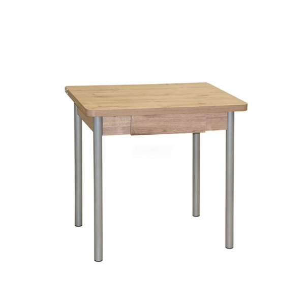 Стол обеденный Компакт с/ящ. Дуб Велликтон/серебр. металл