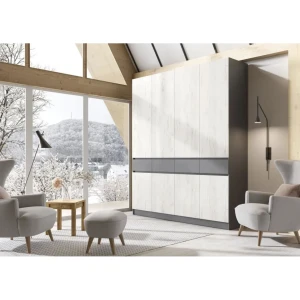 РОДЖИНА Шкаф 4-х ств. Графит/Крафт Белый