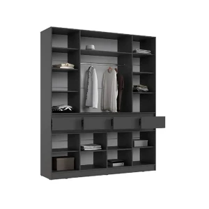 РОДЖИНА Шкаф 4-х ств. Графит/Крафт Белый