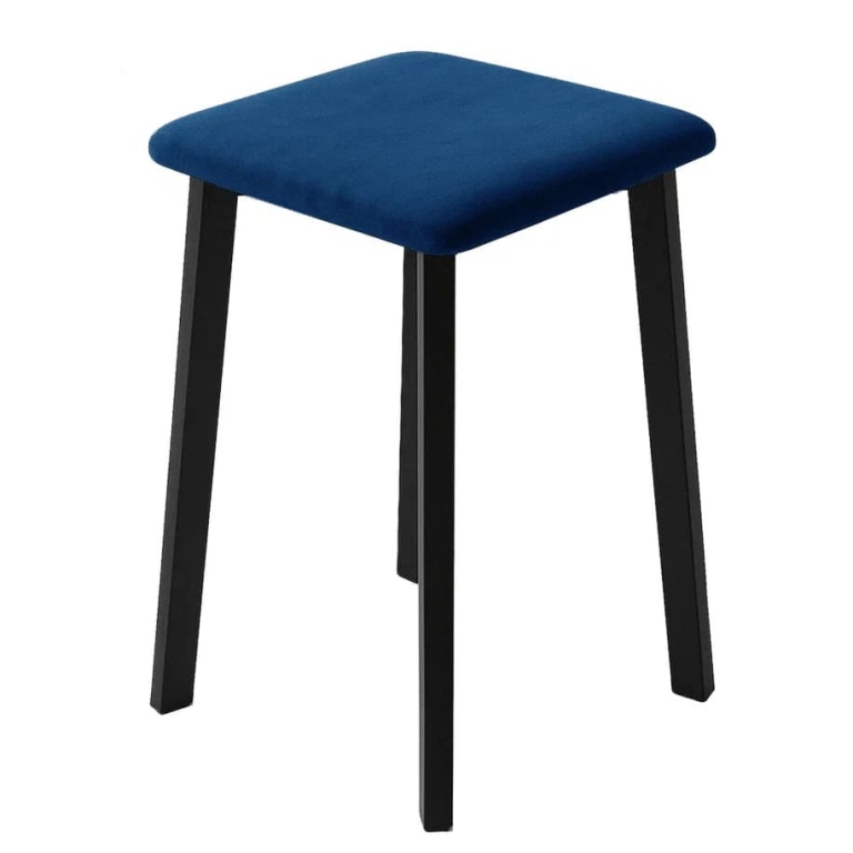 Табурет Френк велюр Синий/Черный