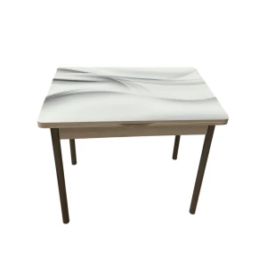 Стол обеденный Смарт фото Бетон Белый/Текстура 029/серебр. металик