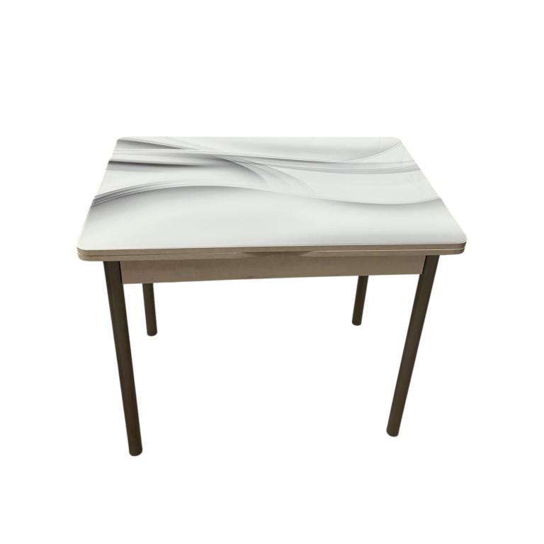 Стол обеденный Смарт фото Бетон Белый/Текстура 029/серебр. металик